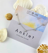 Load image into Gallery viewer, Sterling Silver Sparkle Drops Anklet
