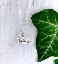Load image into Gallery viewer, Sterling Silver Sausage Dog Necklace