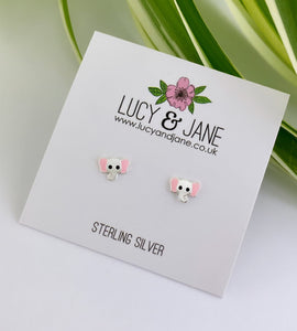 fun sterling silver elephant earrings for children