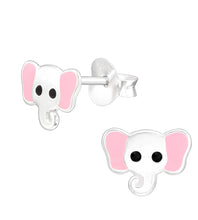 Load image into Gallery viewer, sterling silver and pink elephant ear studs