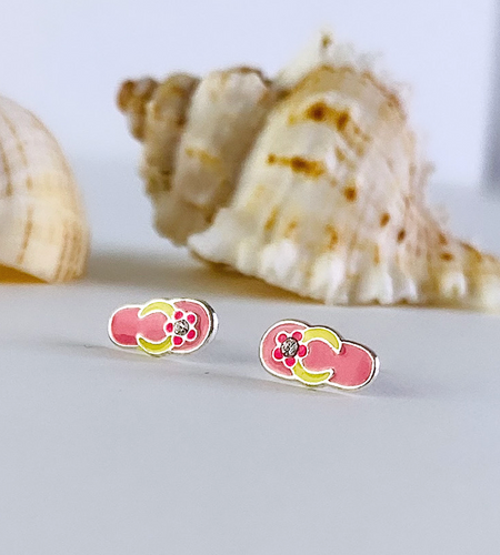 sterling silver flip flop earrings