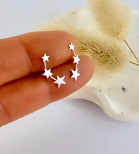 Load image into Gallery viewer, NEW! Sterling Silver Graduated Star Climber Studs