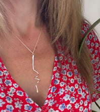 Load image into Gallery viewer, sterling silver handmade twist necklace on model