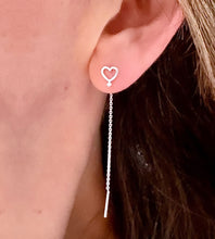 Load image into Gallery viewer, sterling silver heart threader on model's ear