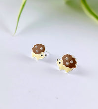 Load image into Gallery viewer, sterling silver hedgehog studs