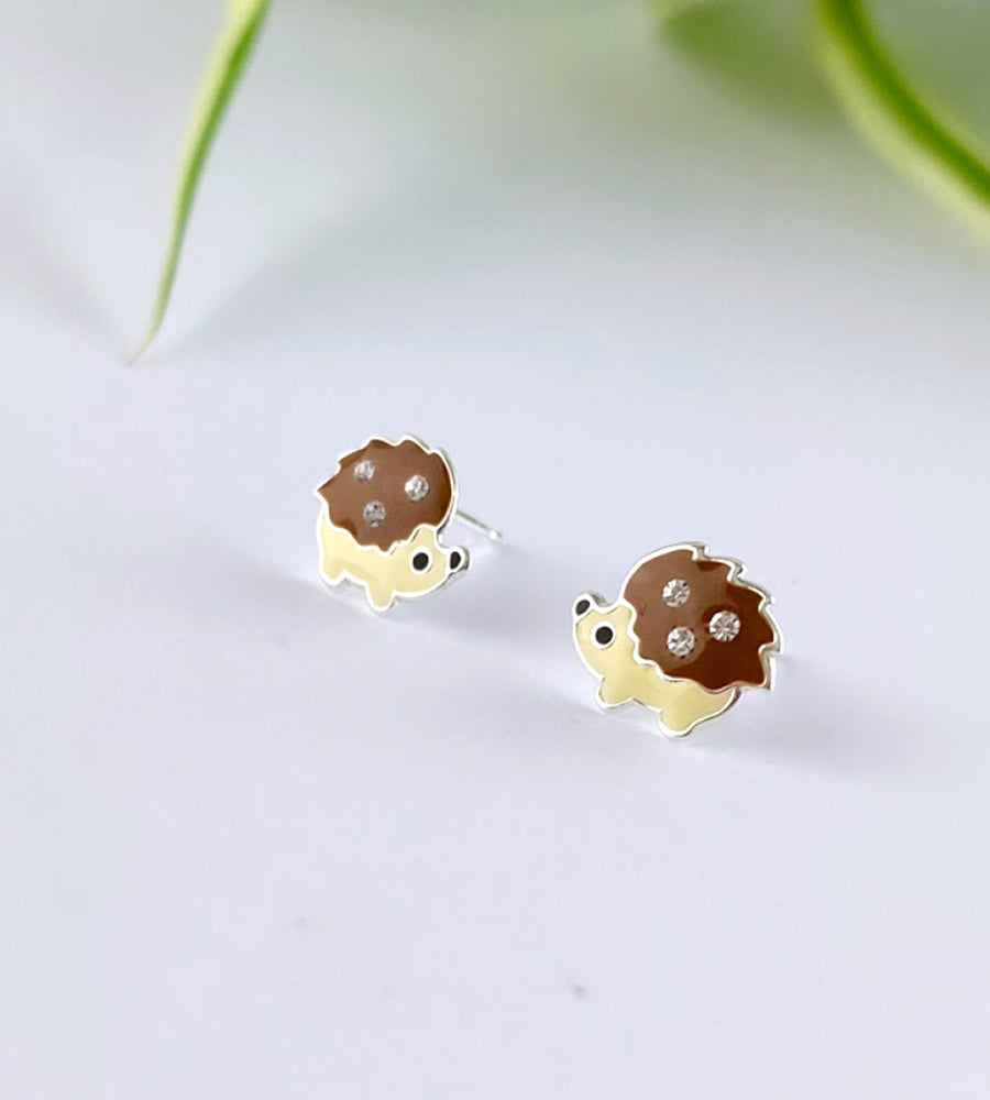 sterling silver hedgehog studs