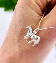 Load image into Gallery viewer, sterling silver horse pendant on sterling silver chain  