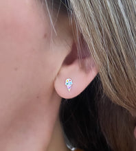 Load image into Gallery viewer, sterling silver ice cream earrings with sprinkles in a model's ear