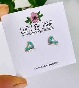Ice skate stud earrings hotsell