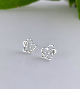 sterling silver infinity heart earrings