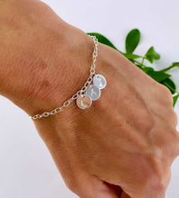 Load image into Gallery viewer, sterling silver letters bracelet on model&#39;s wrist