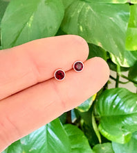 Load image into Gallery viewer, Sterling silver January Birthstone Studs