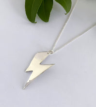 Load image into Gallery viewer, Sterling Silver Large Lightning Bolt Necklace