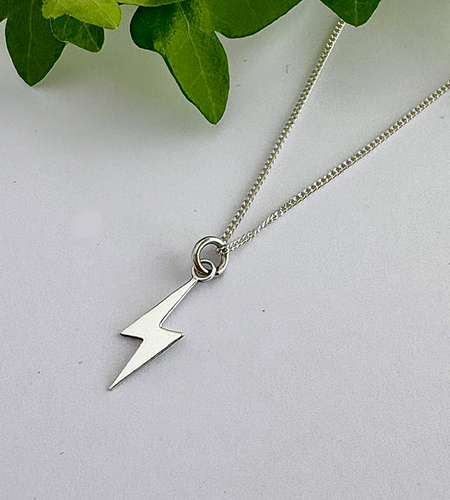 Sterling Silver Lightning Bolt Necklace