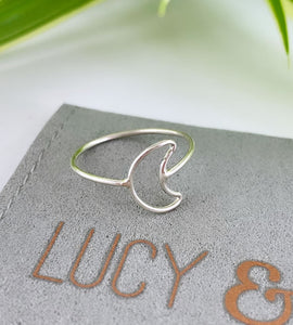 Sterling Silver Moon Ring