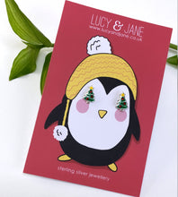Load image into Gallery viewer, sterling silver christmas tree studs on a christmas backing card 
