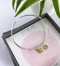 Load image into Gallery viewer, sterling silver personalised initial bangle
