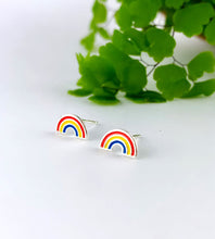 Load image into Gallery viewer, Sterling Silver Rainbow Studs