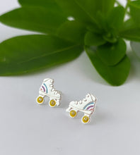 Load image into Gallery viewer, fun sterling silver roller skate earrings