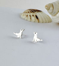 Load image into Gallery viewer, Cute sterling silver seal earrings for children