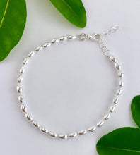 Load image into Gallery viewer, sterling silver seed bracelet with extender to fit any size