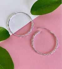 Load image into Gallery viewer, sterling silver medium sized sleeper hoops 25mm
