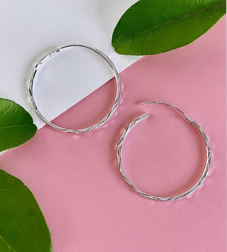 sterling silver medium sized sleeper hoops 25mm