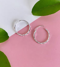 Load image into Gallery viewer, sterling silver small sleeper hoops 15mm