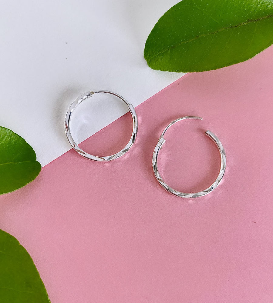 sterling silver small sleeper hoops 15mm