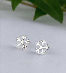 Christmas Sterling Silver Snowflake Earring Studs