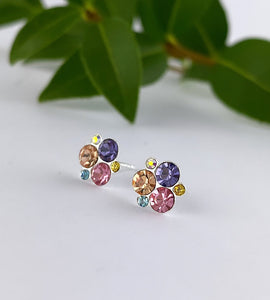 sterling silver colourful sparkly studs