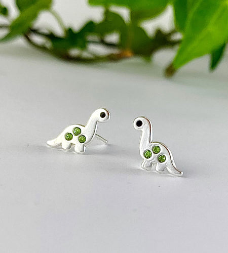 sterling silver dinosaur earrings for children