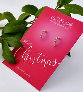 Sterling Silver Sparkle Half Hoops