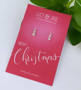 sterling silver sparkle crystal studs