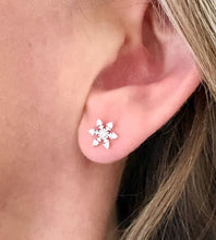 Load image into Gallery viewer, Limited Edition - Sterling Silver Sparkly Snowflake Earrings