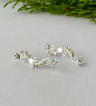 Load image into Gallery viewer, sterling silver sparkly ear climbers