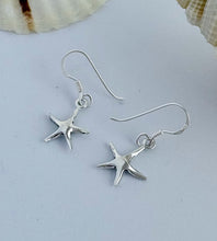 Load image into Gallery viewer, sterling silver starfish drop earrings