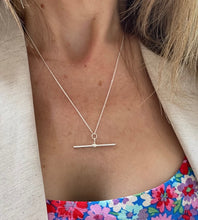 Load image into Gallery viewer, Sterling Silver T Bar Necklace