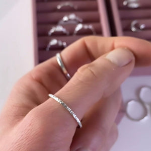 Sterling Silver Hammered Thin Ring – Lucy and Jane