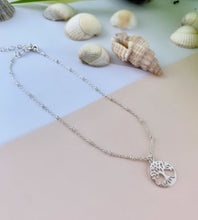 Load image into Gallery viewer, sterling silver anklet with a tree of life charm