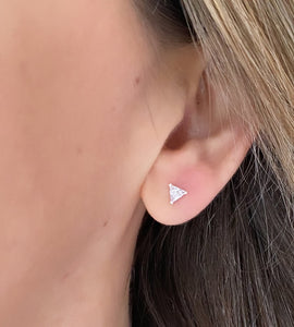 Sterling Silver Super Sparkly Triangle Studs