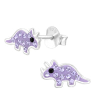 Load image into Gallery viewer, Sterling Silver Triceratops Studs