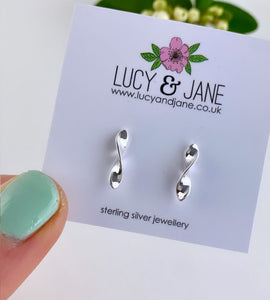 pair of classic sterling silver twist drop earrings