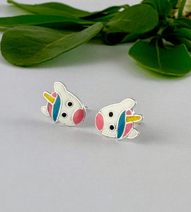 LAST PAIR - Sterling Silver Unicorn Head Studs