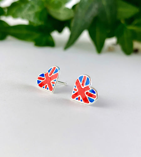 sterling silver union jack earrings