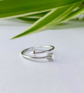 adjustable sterling silver arrow ring