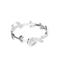 Load image into Gallery viewer, Sterling Silver Flower And Leaf Ring