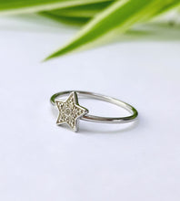 Load image into Gallery viewer, sterling silver star ring with hint of sparkle