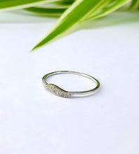 Load image into Gallery viewer, delicate sterling silver wave ring with a hint of sparkle