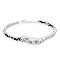Load image into Gallery viewer, Sterling Silver Sparkle Wave Ring